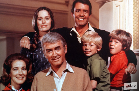 A color image featuring the cast of The Jimmy Stewart Show.
