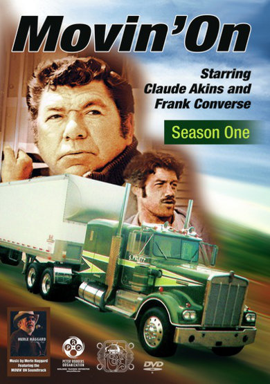 Color cover art for the first season of Movin' On on DVD.
