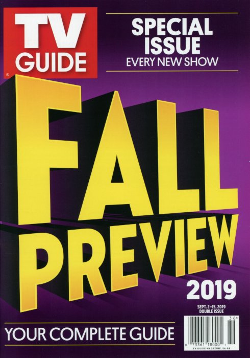 Scan of the front cover to the 2019 Fall Preview issue of TV Guide