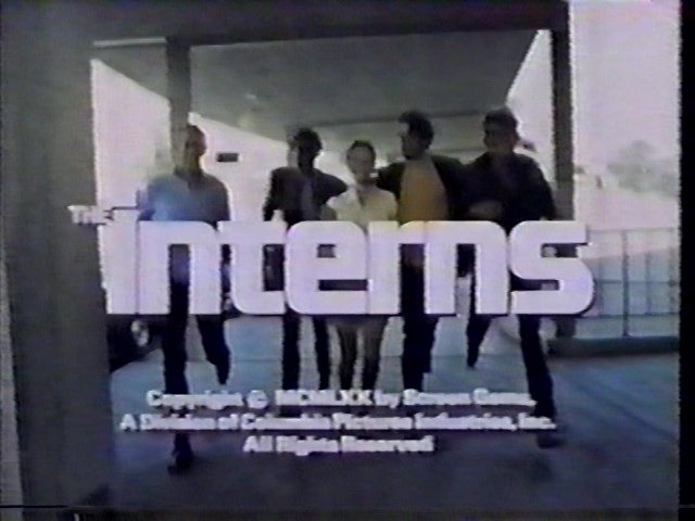 Still of the title graphic from The Interns
