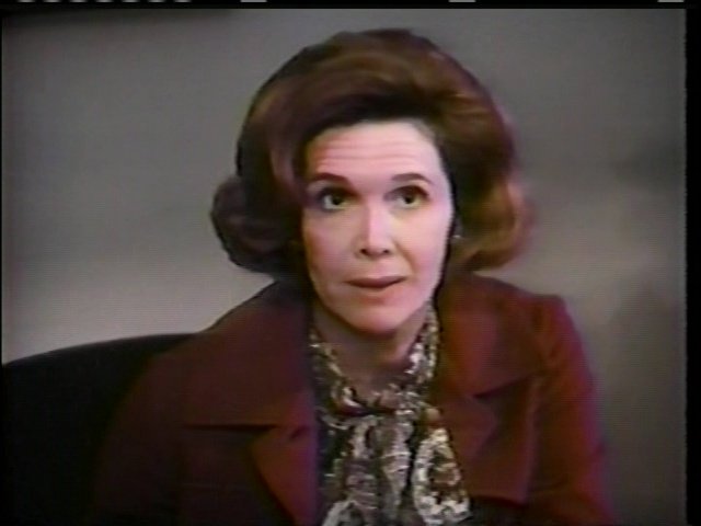 Still from the Lucas Tanner pilot telefilm showing Rosemary Murphy as Principal Margaret Blumenthal