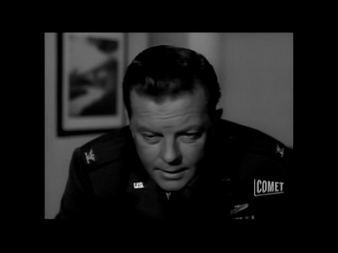 Black-and-white still from Men Into Space featuring William Lundigan as Col. Edward McCauley