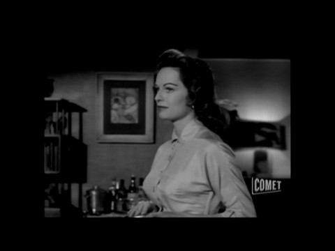 Black-and-white still from Men Into Space featuring Joyce Taylor as Mary McCauley