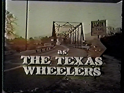 Color still from an episode of The Texas Wheelers showing the title card.