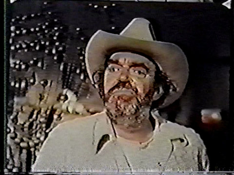 Color still from an episode of The Texas Wheelers showing Jack Elam as Zach Wheeler.