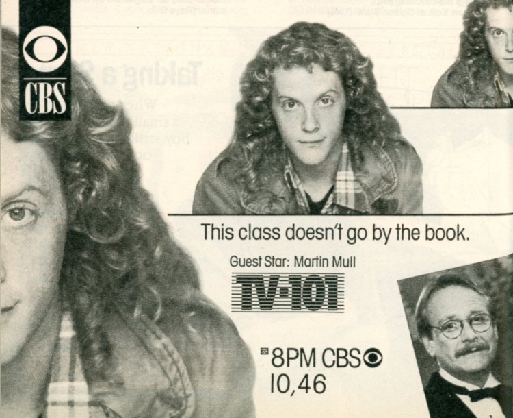 Scan of a TV Guide ad for TV 101 on CBS