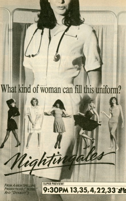 Scan of a TV Guide ad for Nightingales on NBC