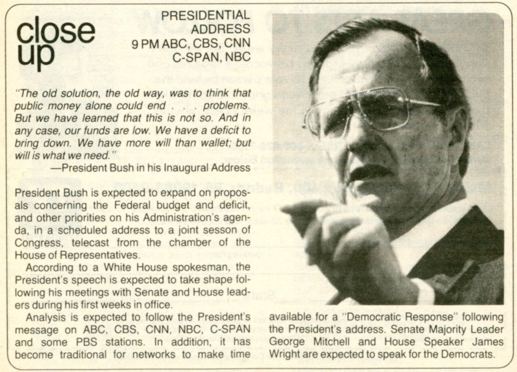 Scan of a TV Guide Close-Up for a Presidential Address
