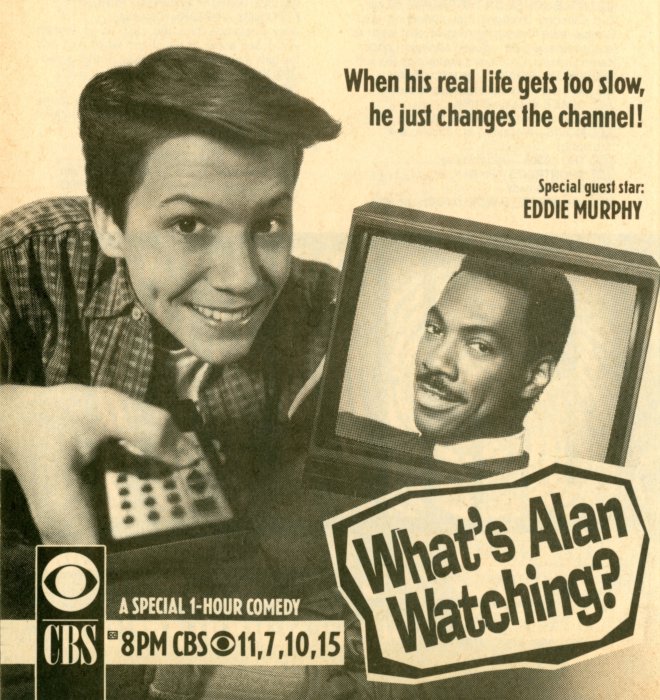 Scan of a TV Guide Ad for What's Alan Watching? on CBS
