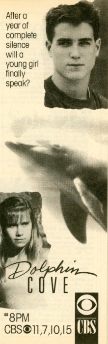 Scan of a TV Guide ad for Dolphin Cove on CBS