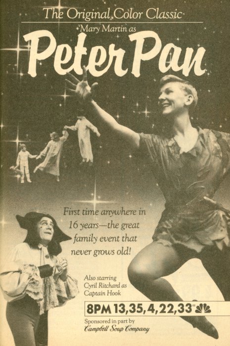 Scan of a TV Guide Ad for Peter Pan on NBC