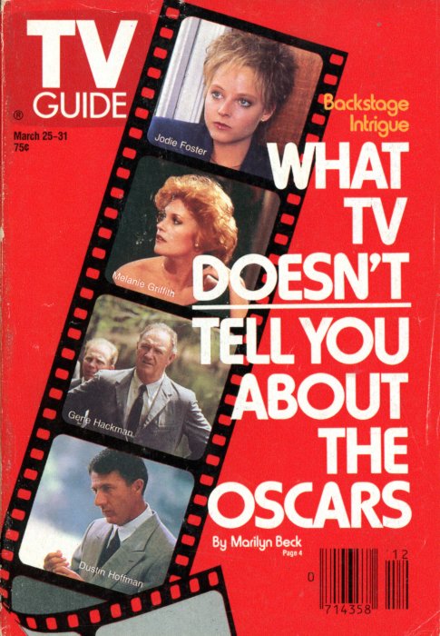 Scan of the front cover to the March 25th, 1989 issue of TV Guide magazine
