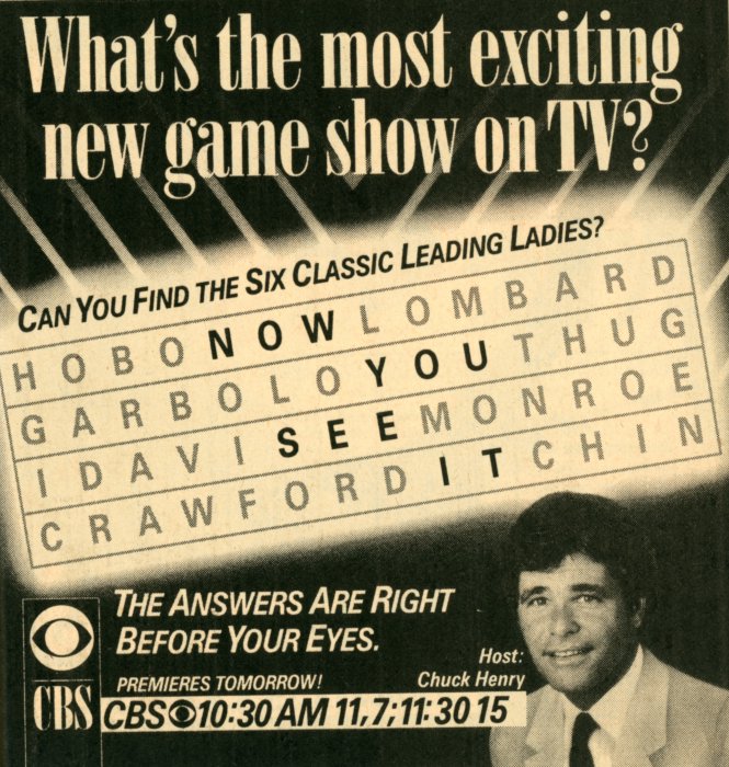 Scan of a TV Guide Ad for Now You See It on CBS