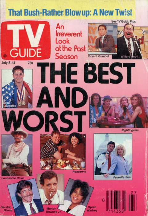 Scan of the front cover to the July 8th, 1989 issue of TV Guide magazine