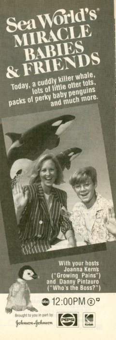 TV Guide Ad for Sea World's Miracle Babies & Friends on ABC Scan of a TV Guide ad for Sea World's Miracle Babies & Friends on ABC