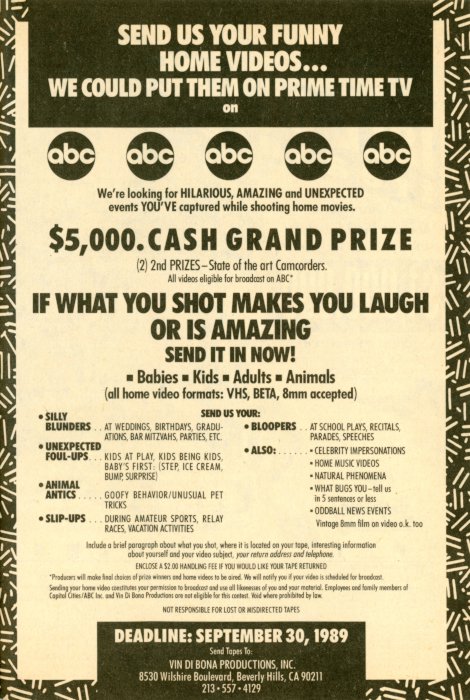Scan of a TV Guide ad for ABC Home Videos
