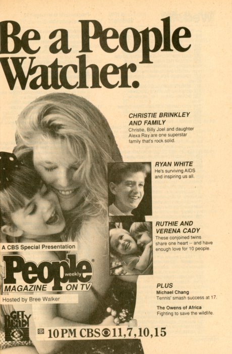 TV Guide Ad for People Magazine on TV on CBS Scan of a TV Guide ad for People Magazine on TV on CBS