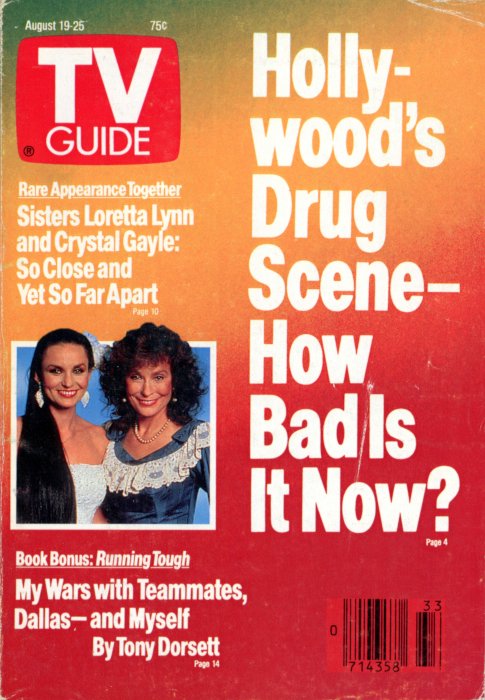 Scan of the front cover to the August 19th, 1989 issue of TV Guide magazine