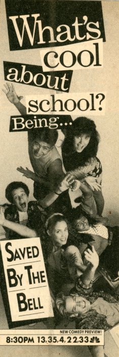 Scan of a TV Guide ad for Saved by the Bell on NBC