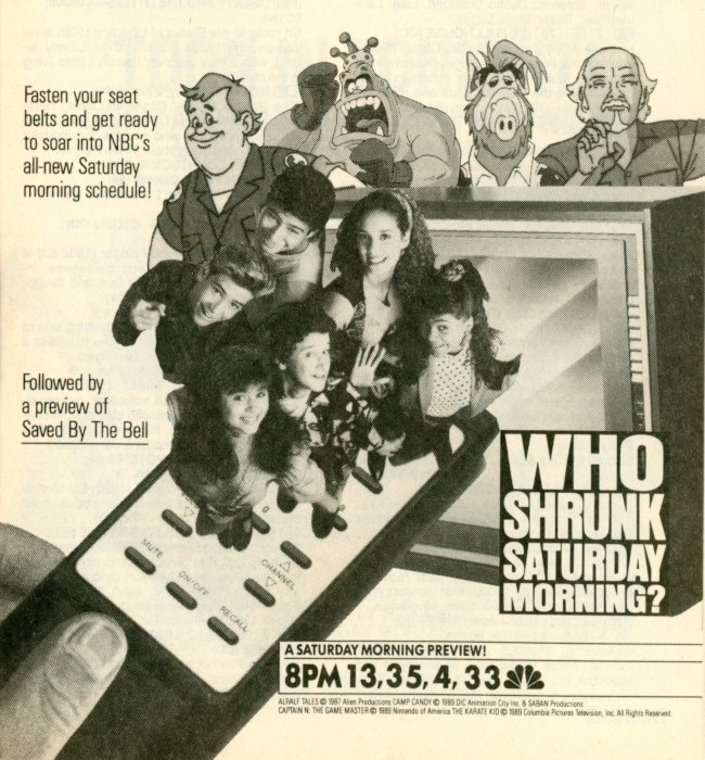 Scan of a TV Guide ad for Who Shrunk Saturday Morning? on NBC