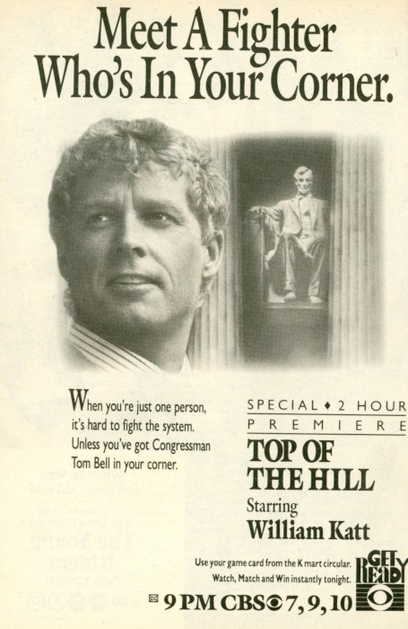 Scan of a TV Guide ad for Top of the Hill on CBS