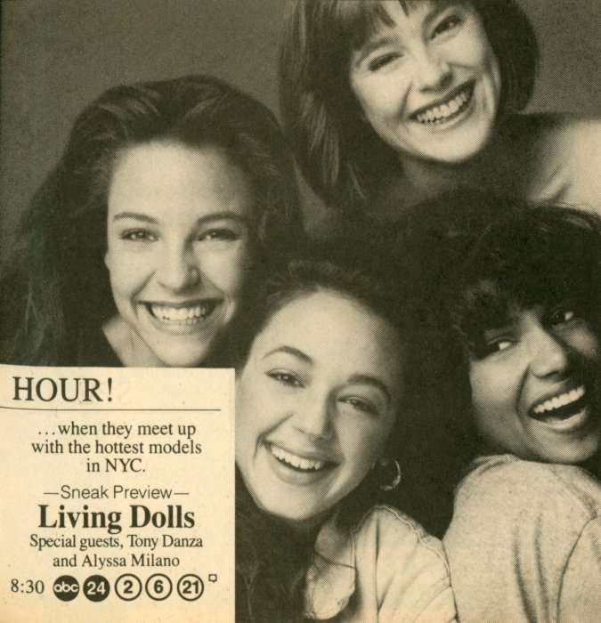 Scan of a TV Guide ad for Living Dolls on ABC