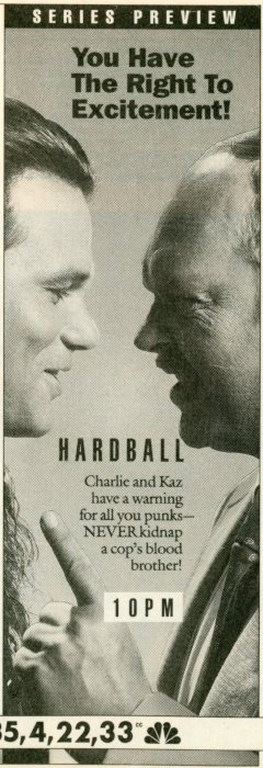 Scan of a TV Guide ad for Hardball on NBC