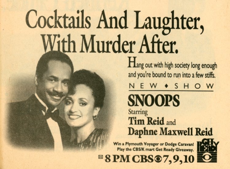 Scan of a TV Guide ad for Snoops on CBS