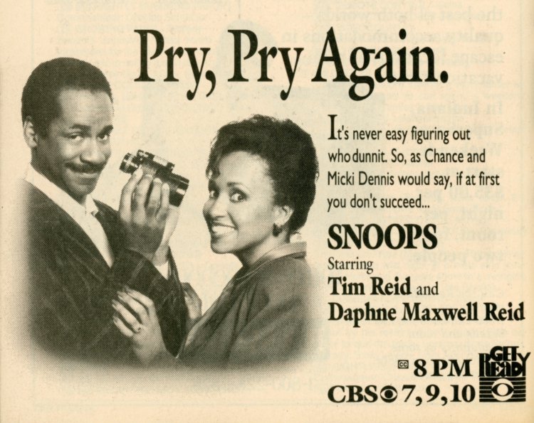 TV Guide Ad for Snoops on CBS Scan of a TV Guide ad for Snoops on CBS