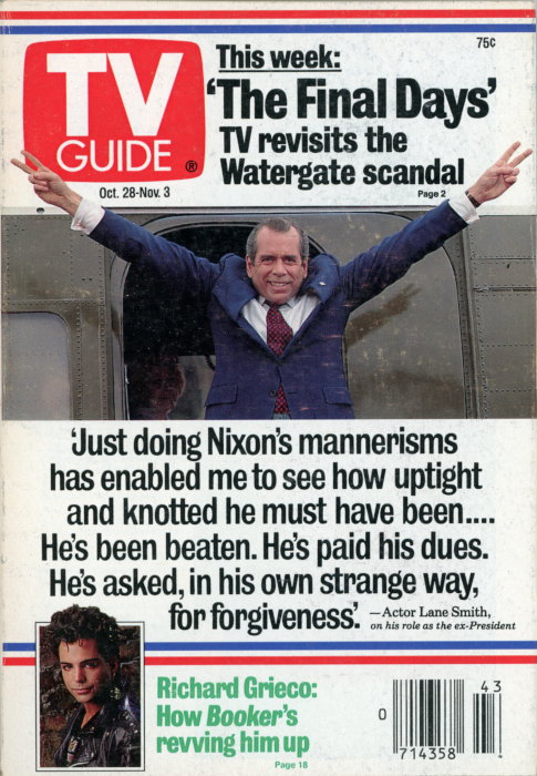 Scan of the front cover to the October 28th, 1989 issue of TV Guide magazine