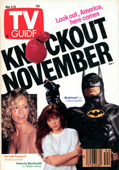 Scan of the front cover to the November 4th, 1989 issue of TV Guide magazine