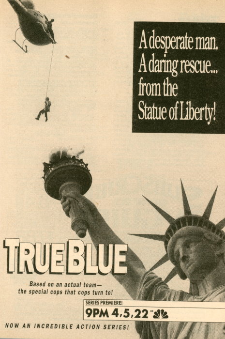 Scan of a TV Guide ad for True Blue on NBC
